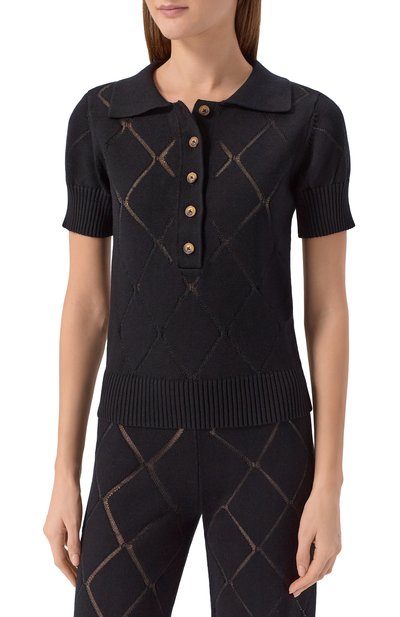 Поло из  вискозы YUZEFI, арт. ELI0RA-FITTED P0INTELLE P0L0 T0P/KNIT, фото 3