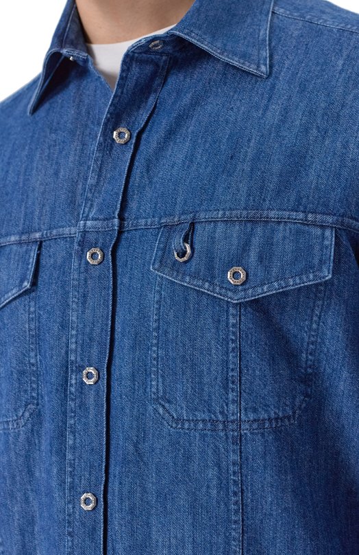 Джинсовая рубашка Stefano Ricci MC007565/EX3102 Синий  MC007565/EX3102 Фото 5