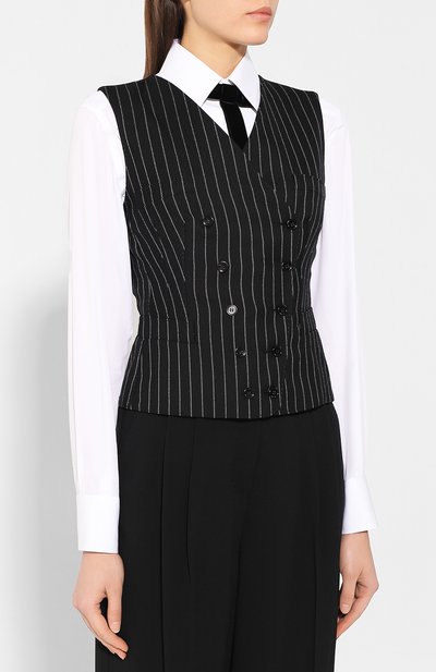 Жилет из смеси шерсти и шелка DOLCE & GABBANA, арт. F79T0T/FR2XI, фото 3