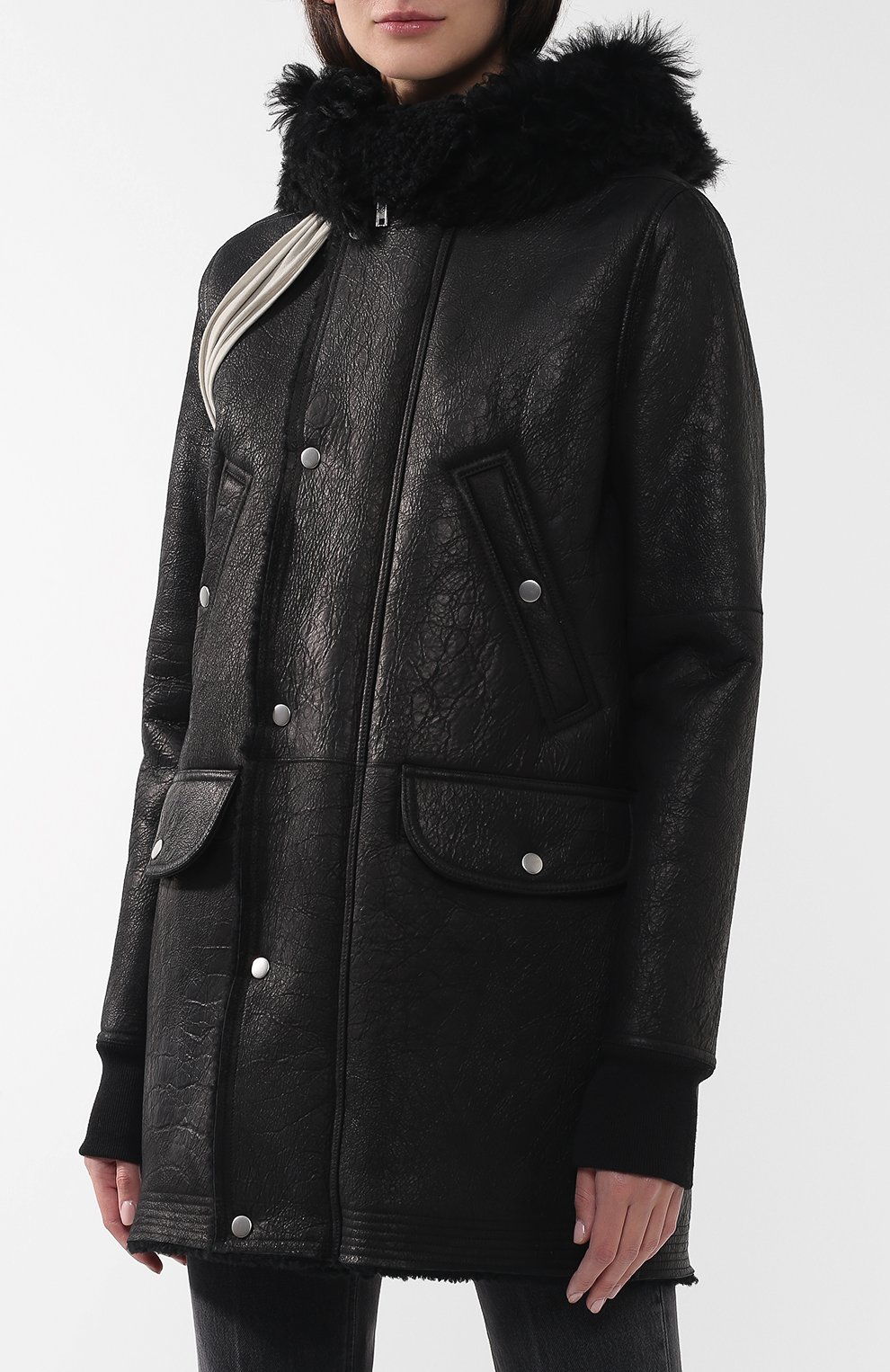 Дубленка на меховой подкладке с капюшоном RICK OWENS, арт. RP18F4729/LC0M2, фото 3