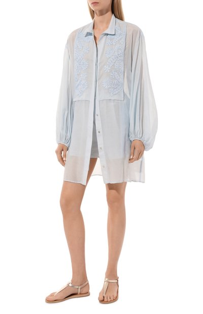 Блузка из хлопка и шелка LILA EUGENIE, арт. 2516, фото 2