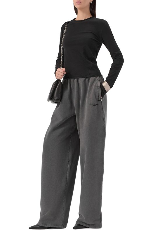 Хлопковые брюки Alexander Wang 1CC3254868 Серый  1CC3254868 Фото 2