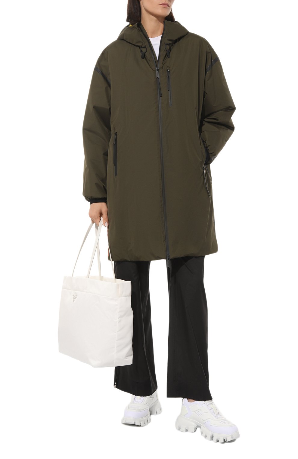 Плащ prada linea rossa PRADA хаки цвета по цене 310000 руб., арт. 29X984-1XYV-F0O4J-212, фото 2 Плащ prada linea rossa PRADA, арт. 29X984-1XYV-F0O4J-212, фото 2