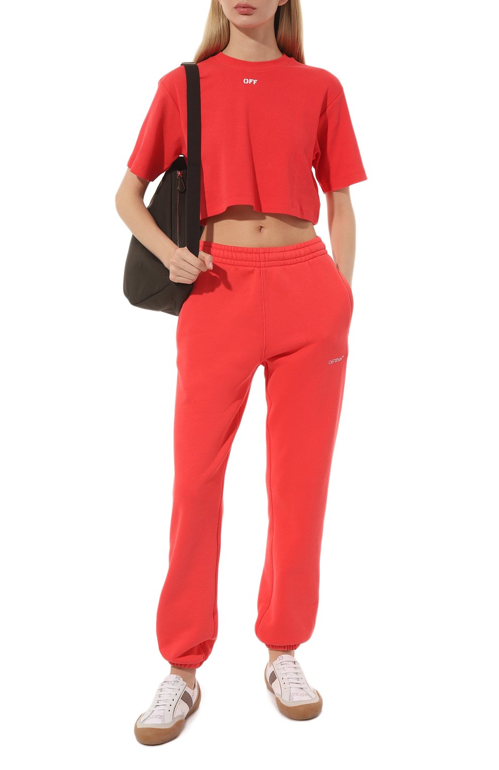 Хлопковые джоггеры OFF-WHITE красного цвета по цене 46300 руб., арт. OWCH006S23JER0012901, фото 2 Хлопковые джоггеры OFF-WHITE, арт. OWCH006S23JER0012901, фото 2
