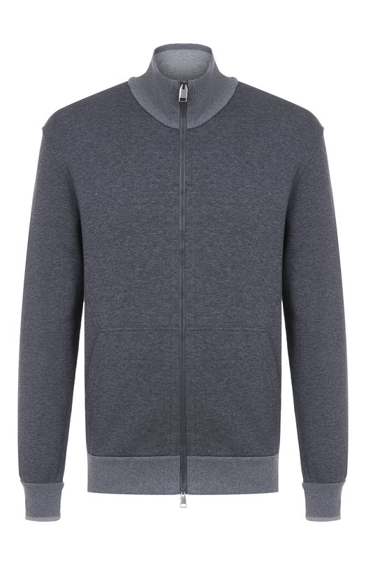 Хлопковая толстовка Brioni UJNU0L/PA611 Серый UJNU0L/PA611
