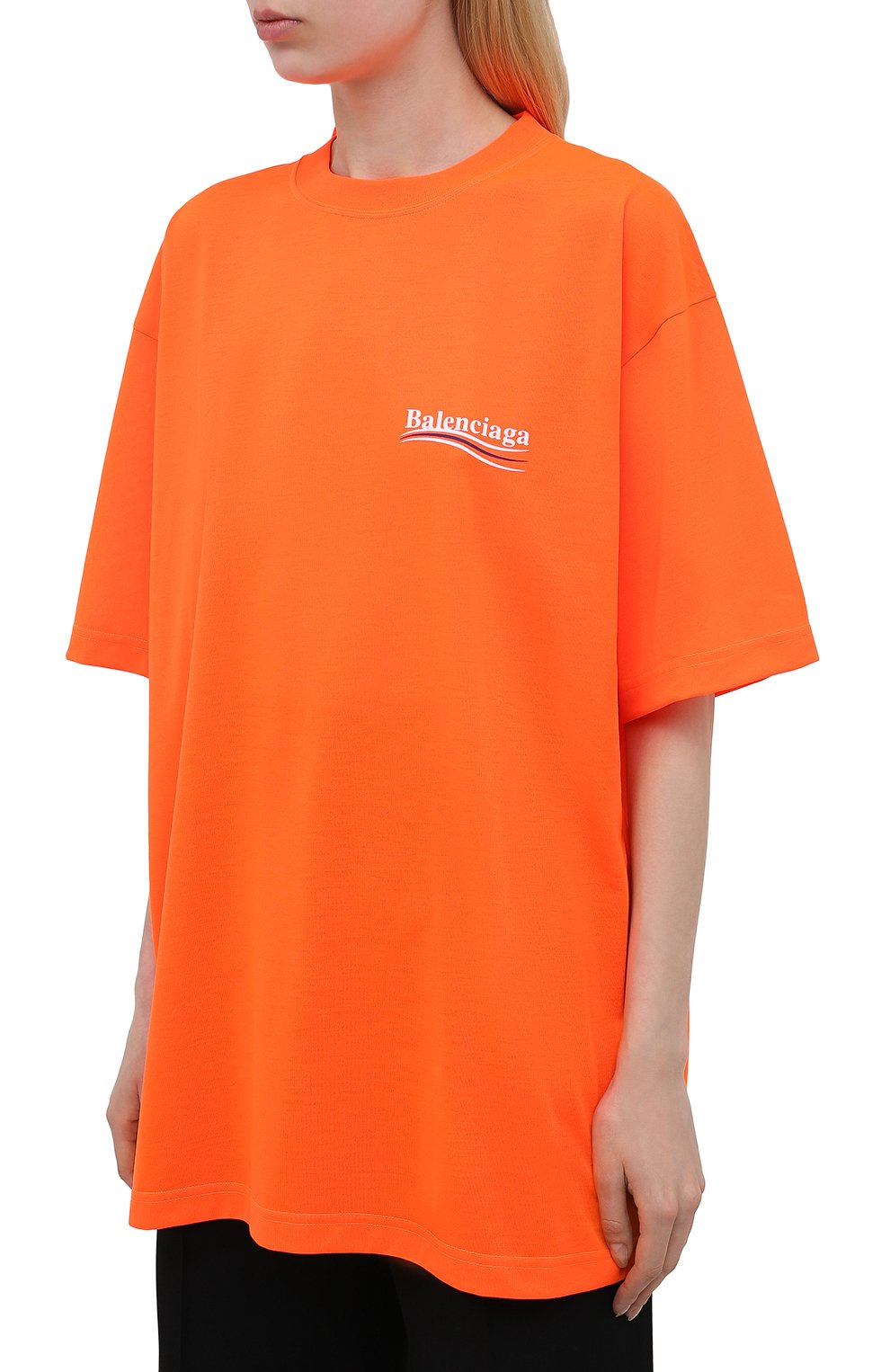 Футболка BALENCIAGA оранжевого цвета по цене 61500 руб., арт. 641655/TKVE8, фото 3 Футболка BALENCIAGA, арт. 641655/TKVE8, фото 3