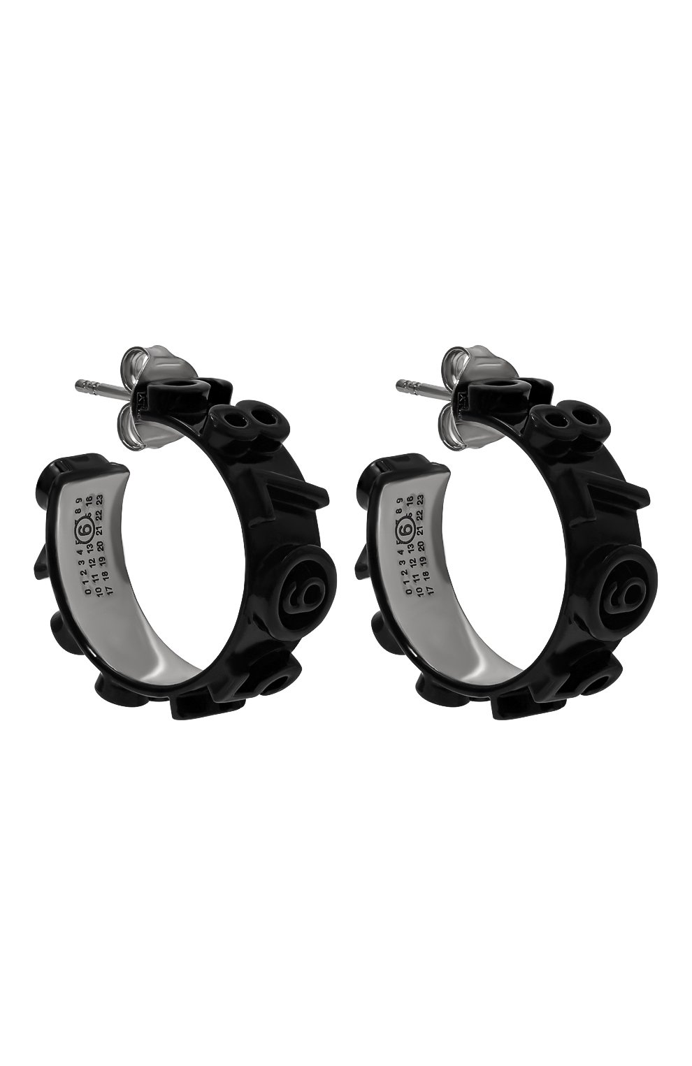 Серьги MM6 черного цвета по цене 35050 руб., арт. SM7VG0070 P6686, фото 3 Серьги MM6, арт. SM7VG0070 P6686, фото 3