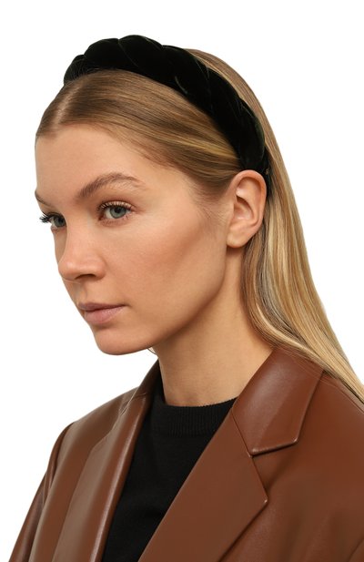 Ободок для волос ALEXANDRE DE PARIS зеленого цвета по цене 21370 руб., арт. THB-17495-20 K, фото 2 Ободок для волос ALEXANDRE DE PARIS, арт. THB-17495-20 K, фото 2