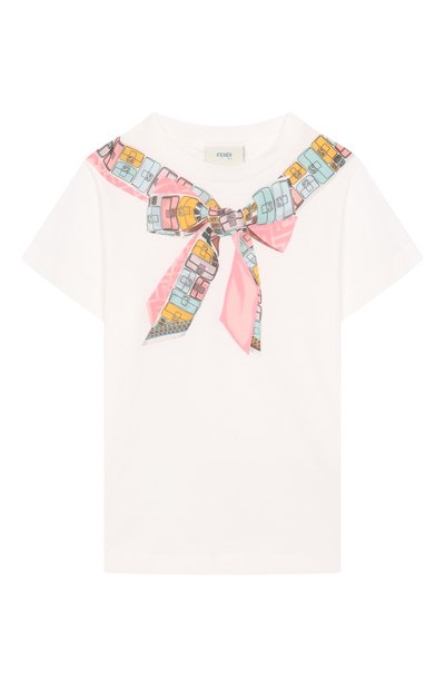 Хлопковая футболка FENDI, арт. JFI391/7AJ/3A-6A