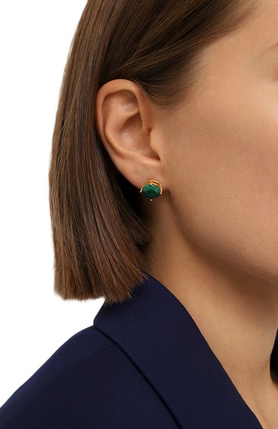 Серьги-пусеты cartoon с малахитами MOONKA, арт. cr-er-mal, фото 2