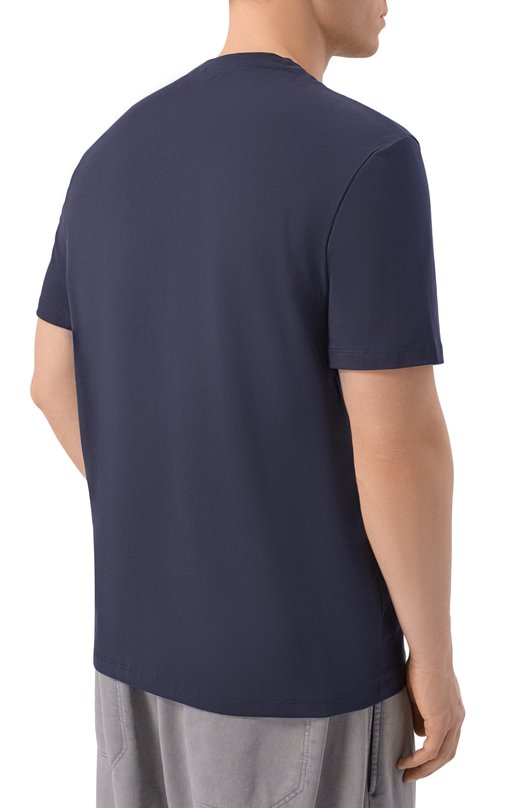 Хлопковая футболка 7 For All Mankind 7MR01237-NVY Синий  7MR01237-NVY Фото 4
