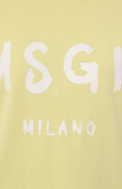 Хлопковая футболка MSGM желтого цвета по цене 11650 руб., арт. 3642MDM510/247002, фото 5 Хлопковая футболка MSGM, арт. 3642MDM510/247002, фото 5
