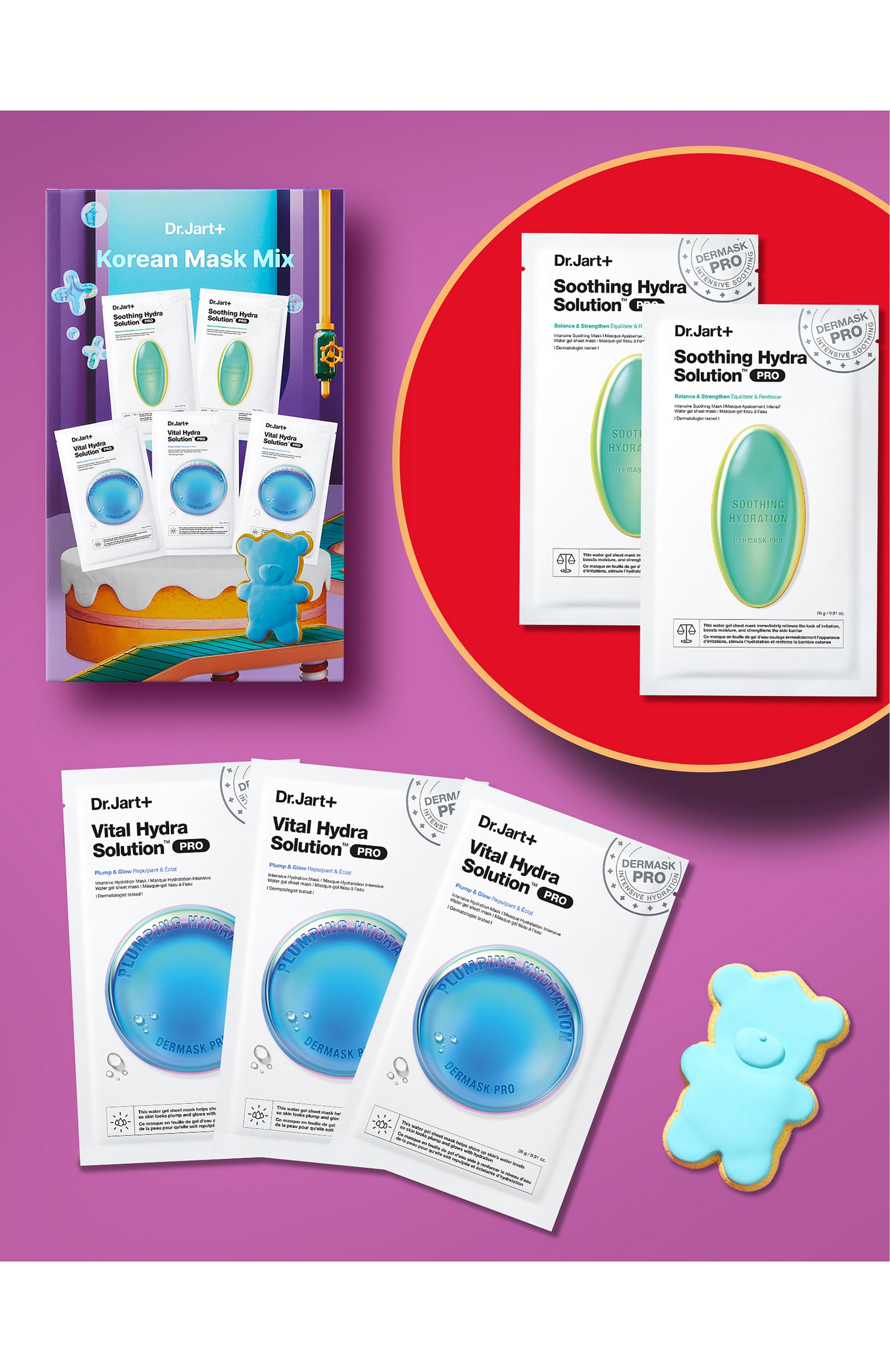 Набор масок для лица korean mask mix (5x26g) DR.JART+, арт. 1210001221635, фото 2