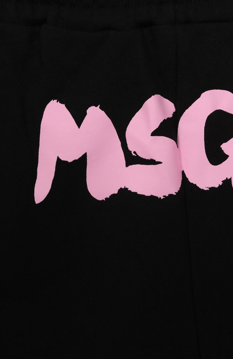 Детские хлопковые шорты MSGM KIDS черного цвета, арт. S5MSJGSH094 | Фото 3 (Нос: Не проставлено; Материал внешний: Хлопок; Девочки Кросс-КТ: Шорты-спорт; Случай: Повседневный; Ростовка одежда: 6 лет | 116 см, 8 лет | 128 см, 10 - 11 лет | 140 - 146см, 12 лет | 152 см, 16 лет | 164 см)