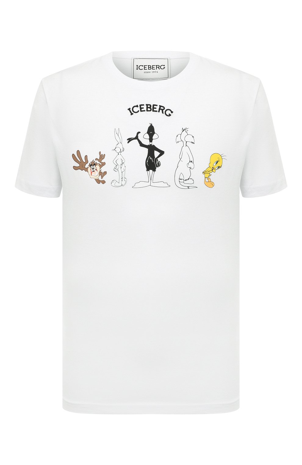 Хлопковая футболка ICEBERG белого цвета по цене 19150 руб., арт. 19E I1P0/F01B/6301, фото 1 Хлопковая футболка ICEBERG, арт. 19E I1P0/F01B/6301, фото 1