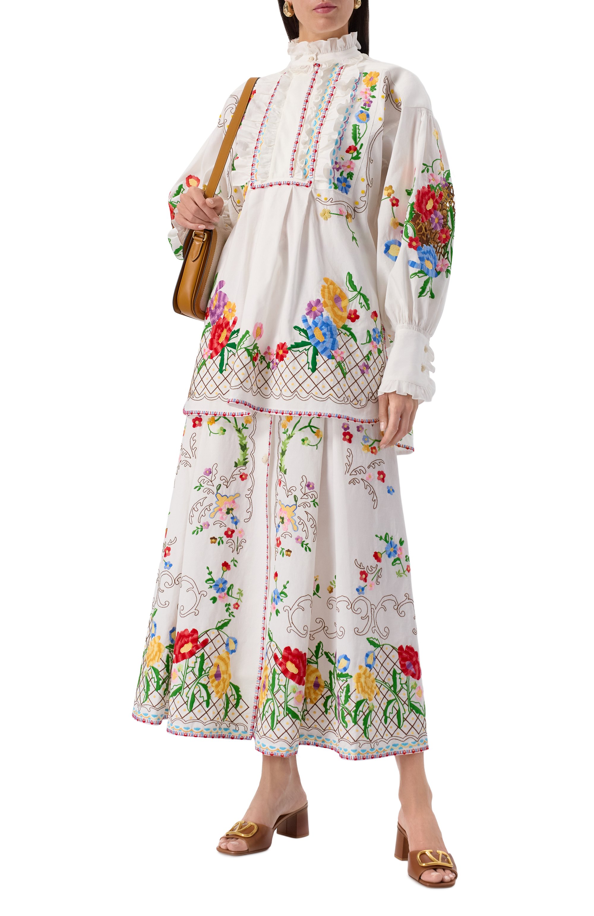 Юбка хлопка и льна VALENTINO, арт. 6B3RACP790D, фото 2