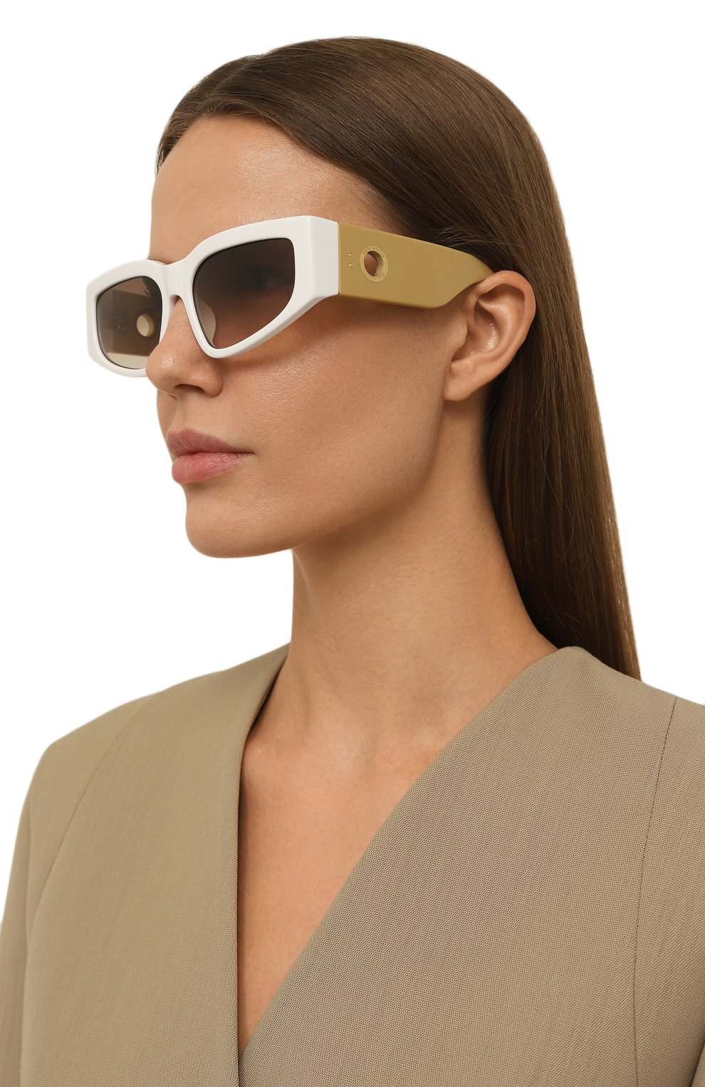 Солнцезащитные очки LINDA FARROW белого цвета по цене 42700 руб., арт. LFL1351C3SUN, фото 2 Солнцезащитные очки LINDA FARROW, арт. LFL1351C3SUN, фото 2