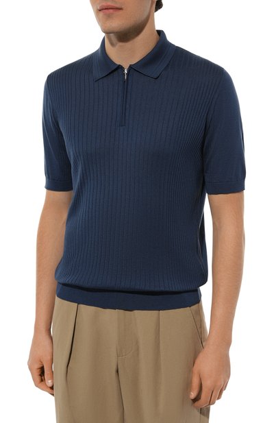 Шелковое поло ZILLI темно-синего цвета по цене 119000 руб., арт. KZP002M0640VST000, фото 3 Шелковое поло ZILLI, арт. KZP002M0640VST000, фото 3