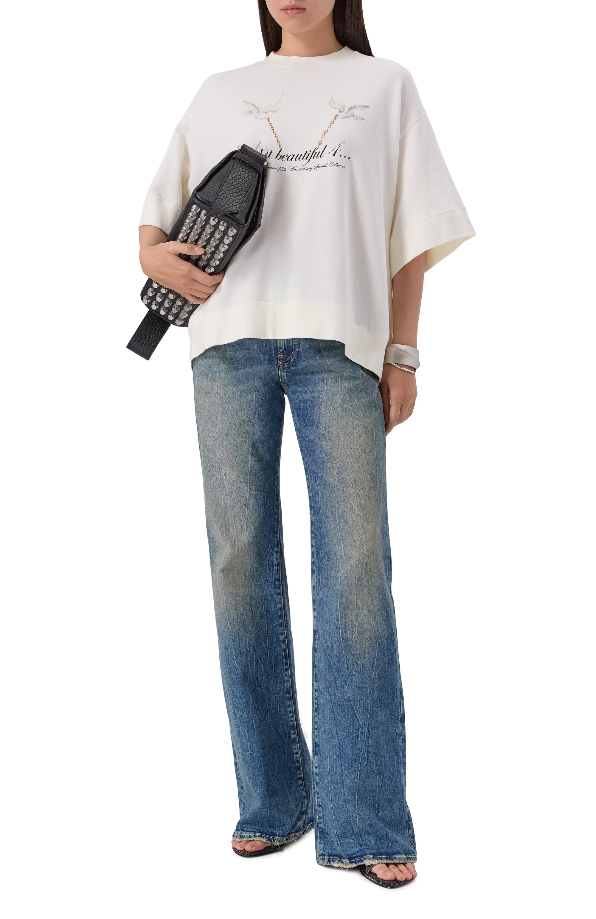 Хлопковый свитшот UNDERCOVER кремового цвета по цене 42250 руб., арт. UC2E1893-1, фото 2 Хлопковый свитшот UNDERCOVER, арт. UC2E1893-1, фото 2