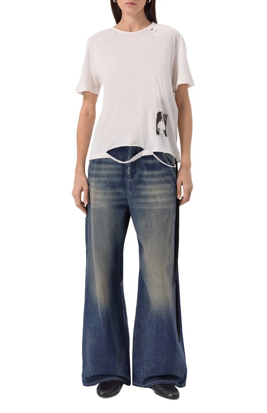 Хлопковая футболка Ann Demeulemeester B0012842/FA638 Белый  B0012842/FA638 Фото 3