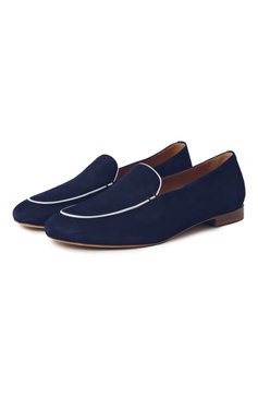 Женские замшевые лоферы KITON синего цвета, арт. D59801N0100821 | Фото 1 (Материал внутренний: Натуральная кожа; Подошва: Плоская; Драгоценные камни: Проставлено; Каблук высота: Низкий; Материал внешний: Натуральная кожа, Замша; Материал сплава: Проставлено)