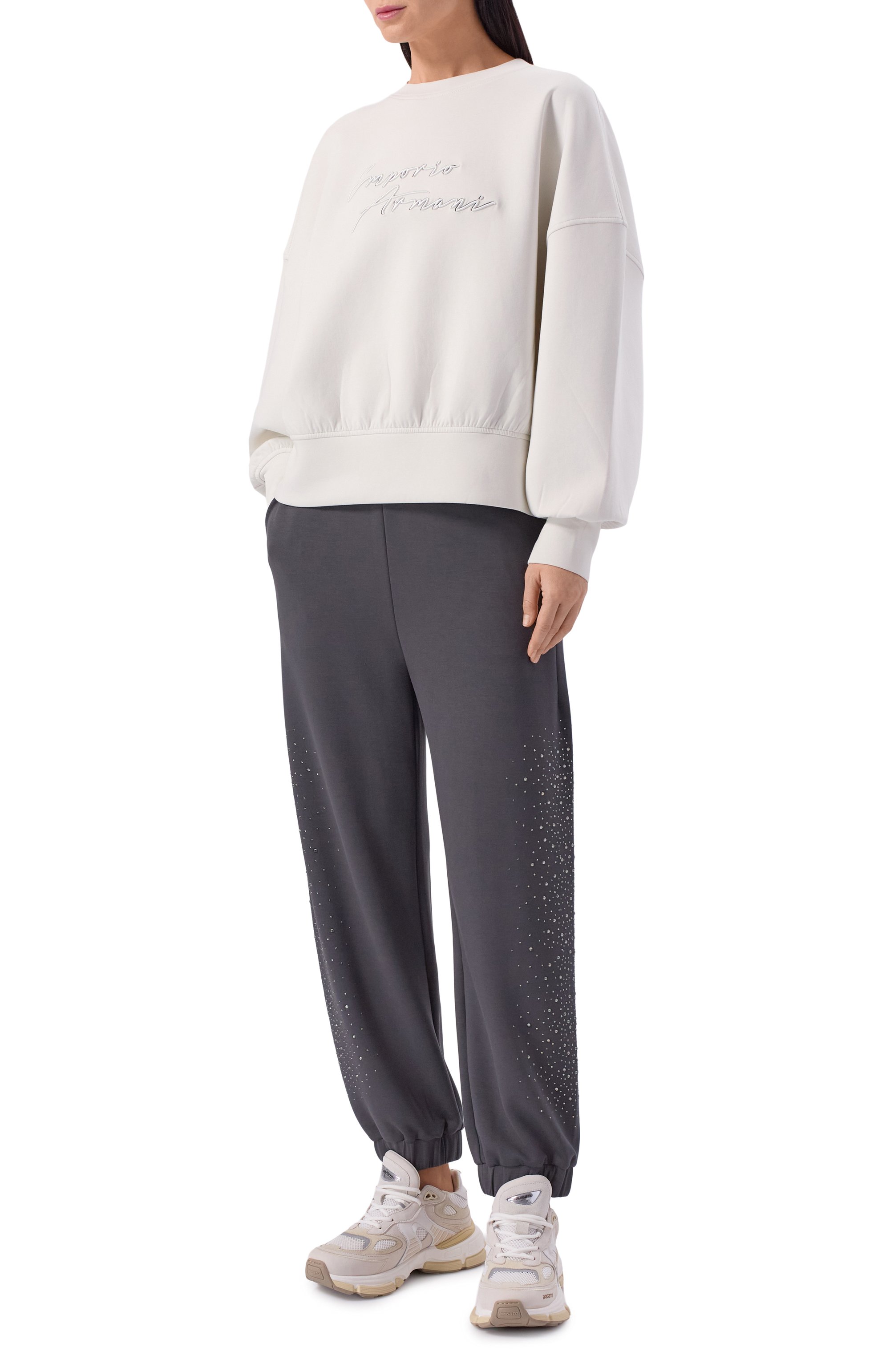 Джоггеры с отделкой стразами EA7, арт. 7W001018/AF24375, фото 2