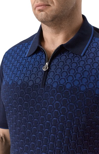 Поло из шелка и хлопка STEFANO RICCI темно-синего цвета по цене 121000 руб., арт. K818109P31/F26175, фото 5 Поло из шелка и хлопка STEFANO RICCI, арт. K818109P31/F26175, фото 5