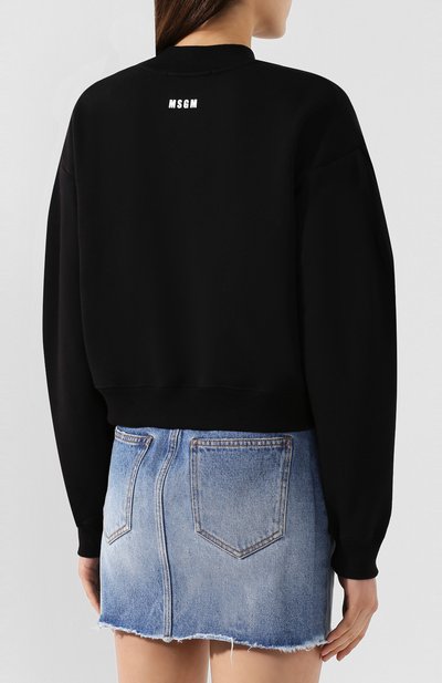 Хлопковый свитшот MSGM черного цвета по цене 34350 руб., арт. 2741MDM105 195799, фото 4 Хлопковый свитшот MSGM, арт. 2741MDM105 195799, фото 4