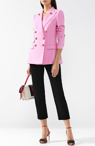 Кожаные босоножки с бантом на шпильке GUCCI, арт. 516206/0HEC0, фото 2