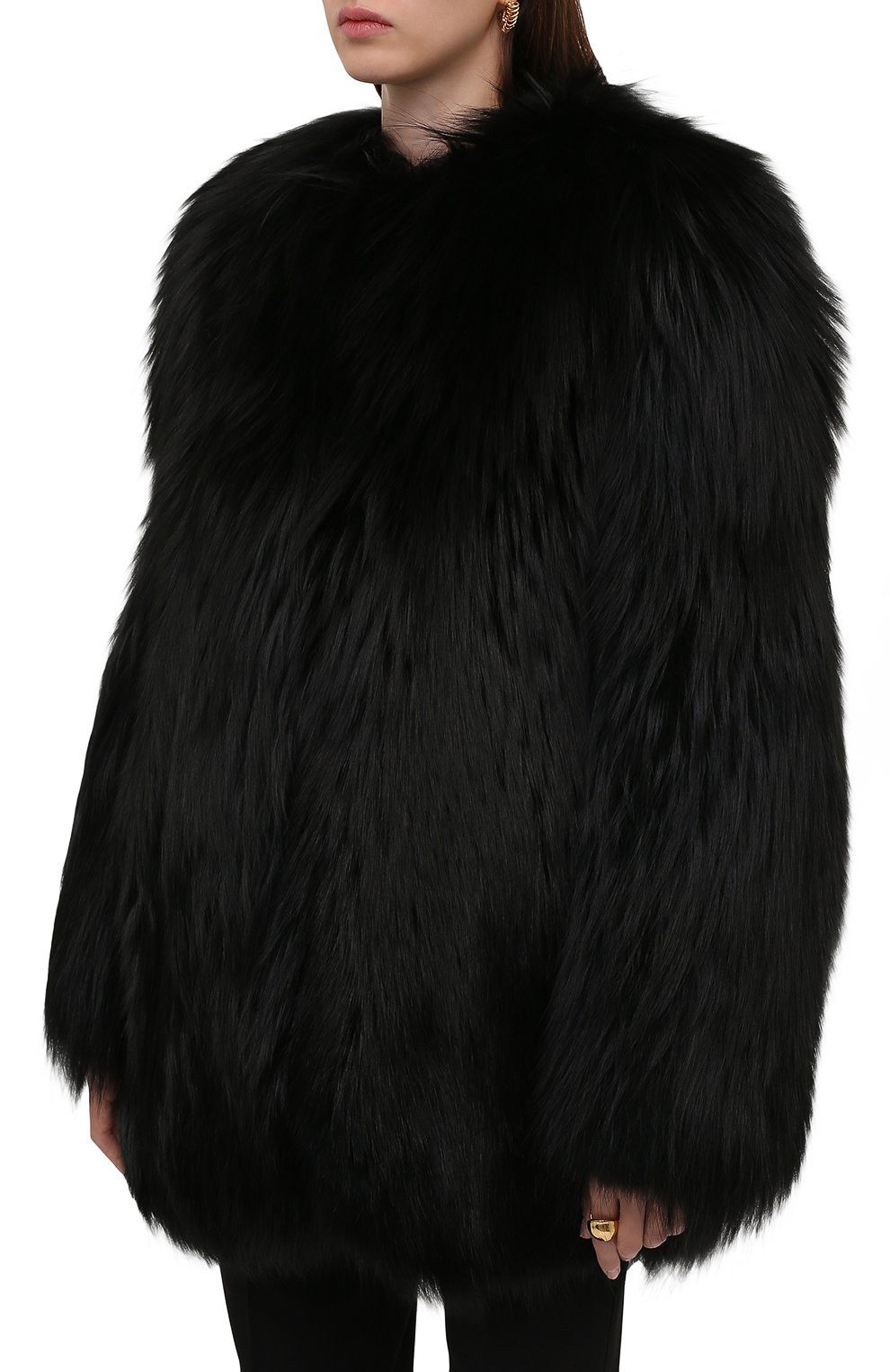 Шуба из меха лисы SAINT LAURENT, арт. 672825/Y7QN2, фото 3