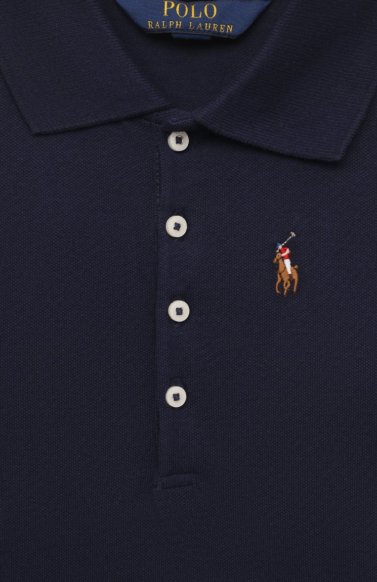 Детское хлопковое платье POLO RALPH LAUREN темно-синего цвета, арт. 311862342 | Фото 3 (Материал внешний: Хлопок; Девочки Кросс-КТ: Платье-одежда; Случай: Повседневный; Материал сплава: Проставлено; Драгоценные камни: Проставлено; Региональные ограничения белый список (Axapta Mercury): Не проставлено; Нос: Не проставлено; Рукава: Без рукавов; Ростовка одежда: 2 года | 92 см, 3 года | 98 см, 4 года | 104 см)