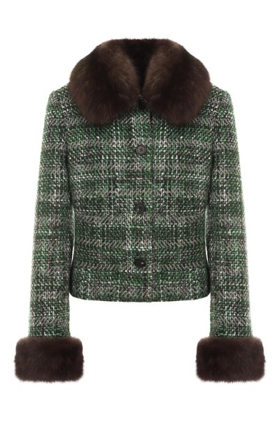 Женский жакет из кашемира и шелка с отделкой из соболя MVST, арт. M25.1PW.J005/13441