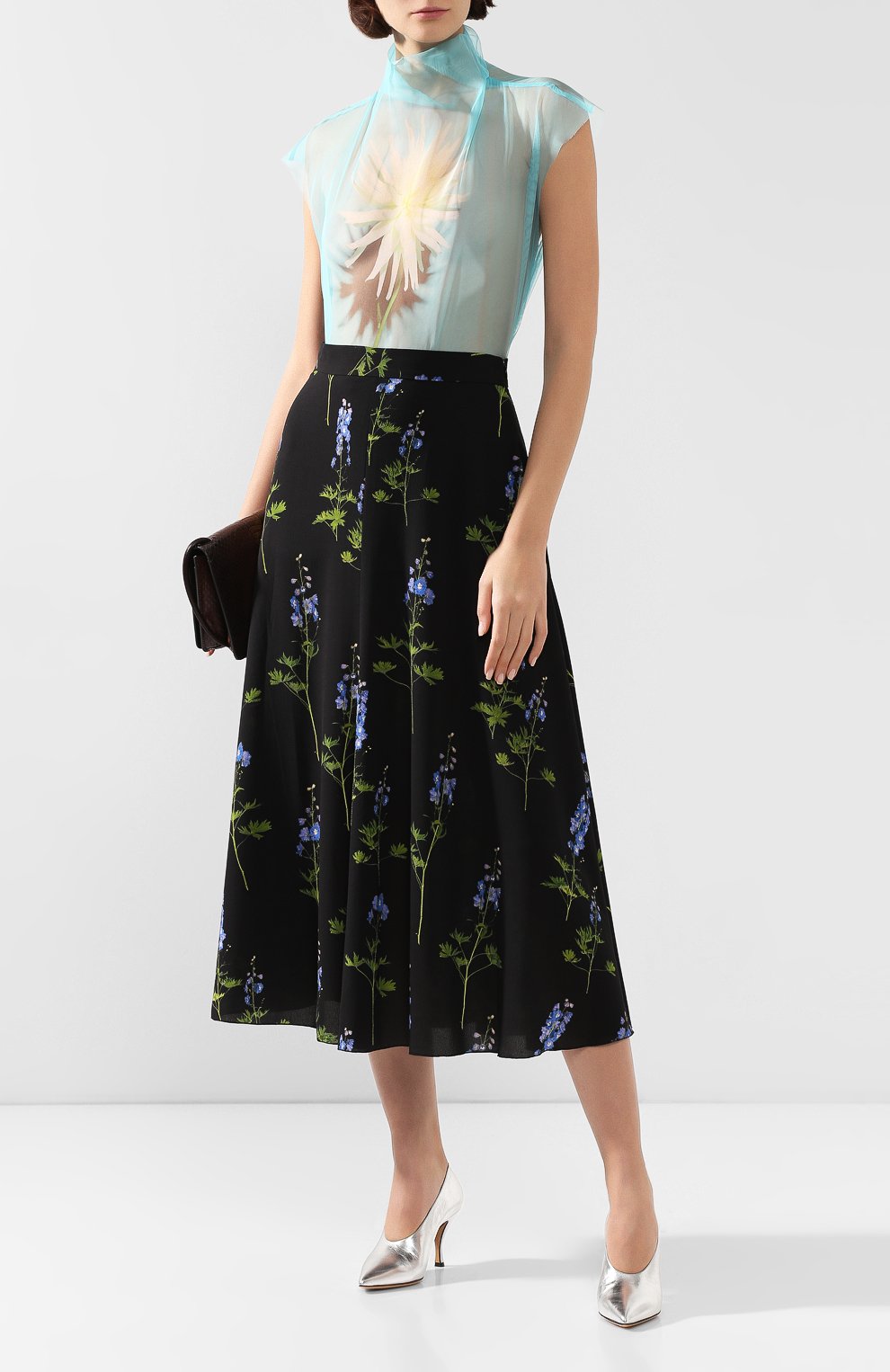 Шелковый топ DRIES VAN NOTEN голубого цвета по цене 65100 руб., арт. 192-10739-8136, фото 2 Шелковый топ DRIES VAN NOTEN, арт. 192-10739-8136, фото 2