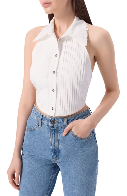 Хлопковый топ Blumarine 2C432A Белый  2C432A Фото 3