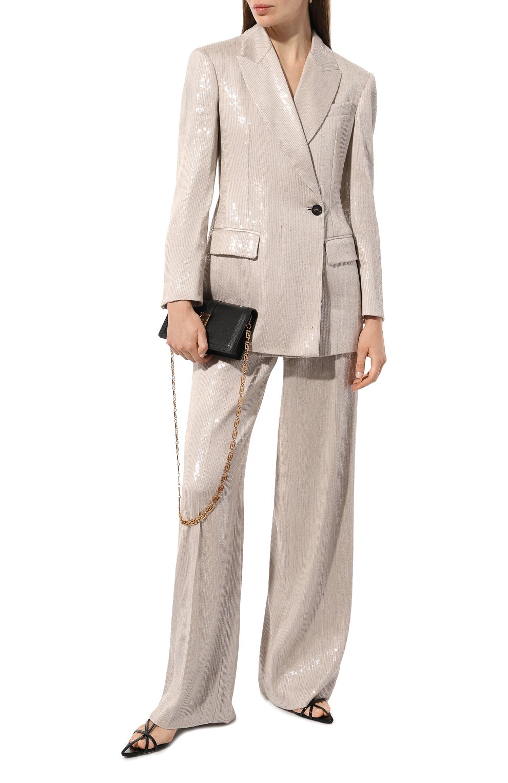 Брюки с отделкой пайетками BRUNELLO CUCINELLI, арт. MB951P8505, фото 2