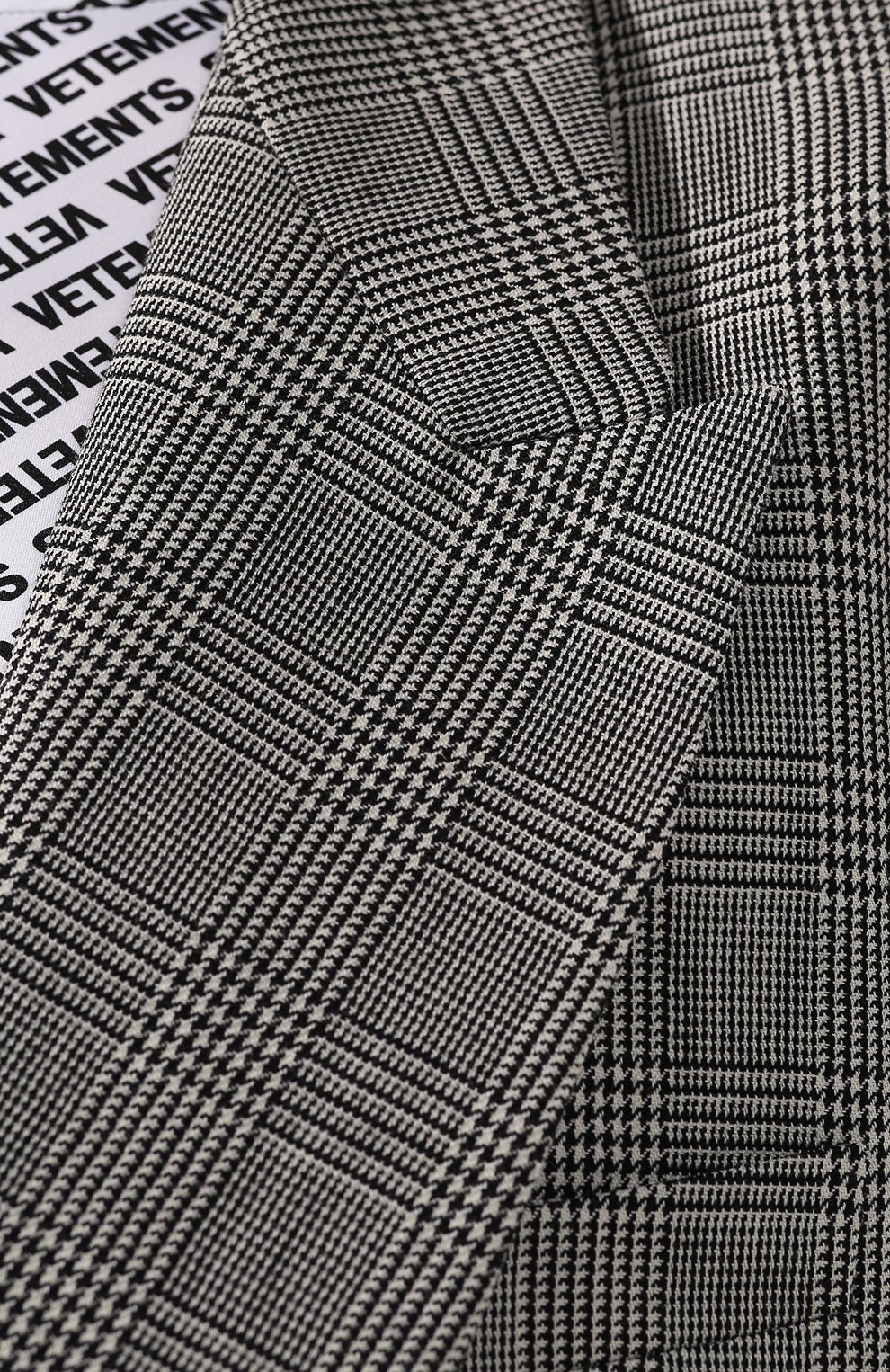 Шерстяной жакет VETEMENTS серого цвета по цене 138500 руб., арт. WAH20JA407/BLACK/WHITE CHECK, фото 5 Шерстяной жакет VETEMENTS, арт. WAH20JA407/BLACK/WHITE CHECK, фото 5