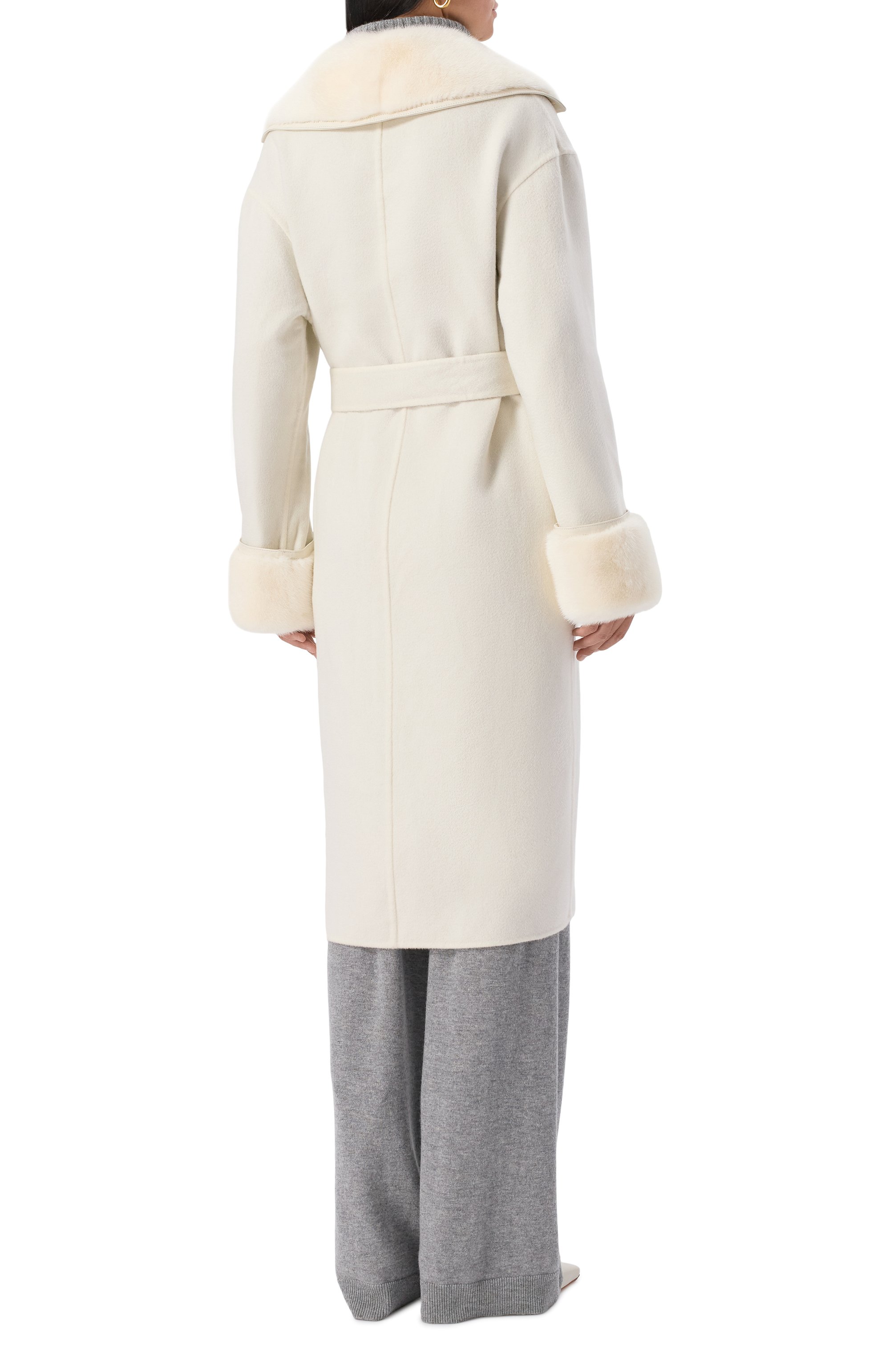 Кашемировое пальто с отделкой из норки KITON, арт. D60621DK0541A01, фото 4