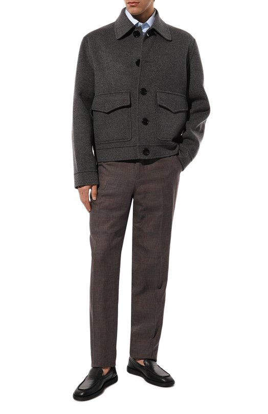 Брюки из шерсти и льна Zegna 749F09A7/75TB12 Коричневый  749F09A7/75TB12 Фото 2