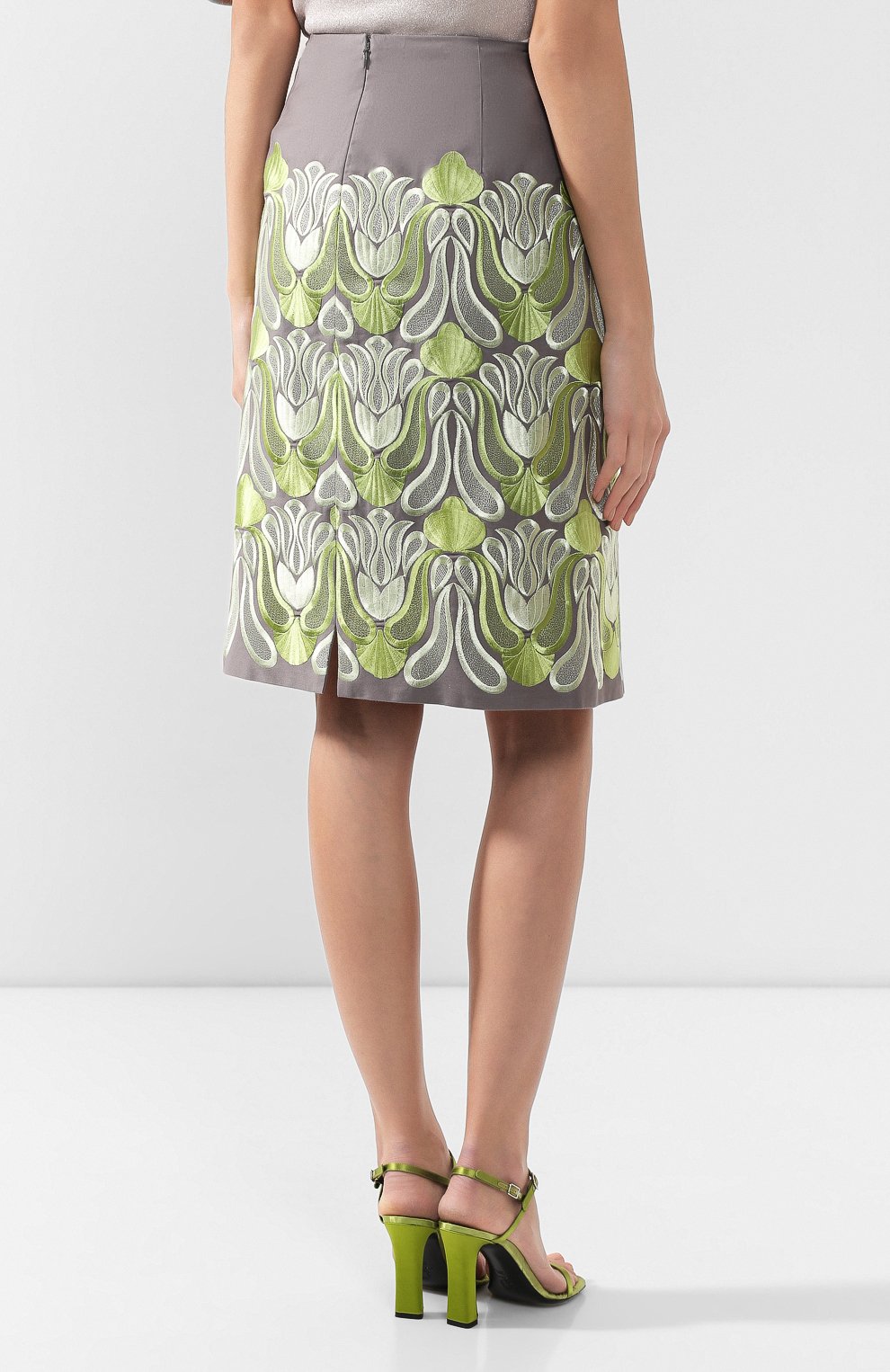 Хлопковая юбка DRIES VAN NOTEN серого цвета по цене 64800 руб., арт. 192-10802-8063, фото 4 Хлопковая юбка DRIES VAN NOTEN, арт. 192-10802-8063, фото 4