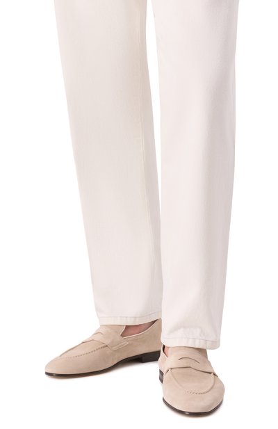 Замшевые пенни-лоферы BRUNELLO CUCINELLI светло-бежевого цвета по цене 120500 руб., арт. MZUCAHG730, фото 3 Замшевые пенни-лоферы BRUNELLO CUCINELLI, арт. MZUCAHG730, фото 3