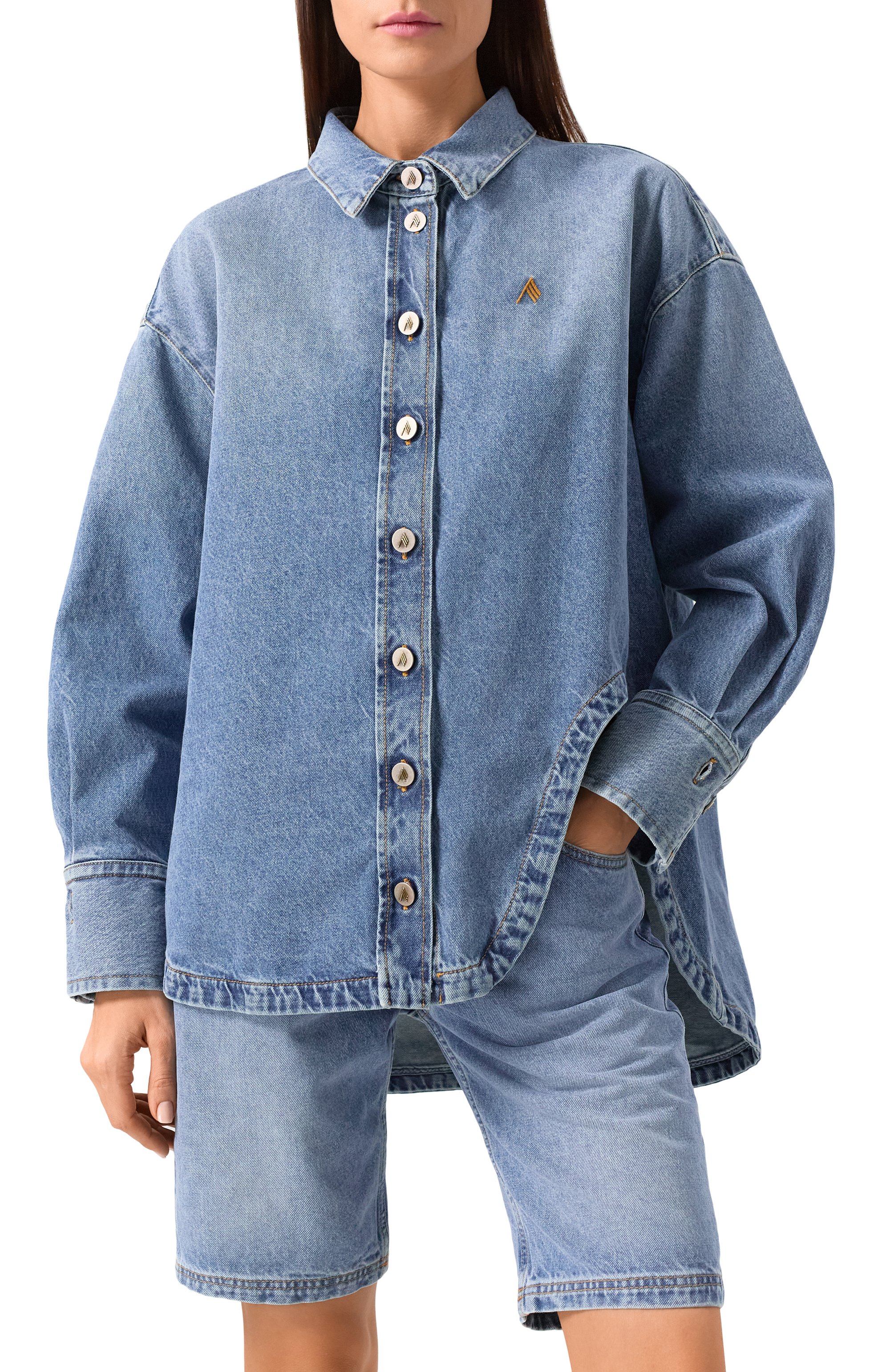 Джинсовая рубашка THE ATTICO, арт. 250WCB00068/DDD085AA, фото 3