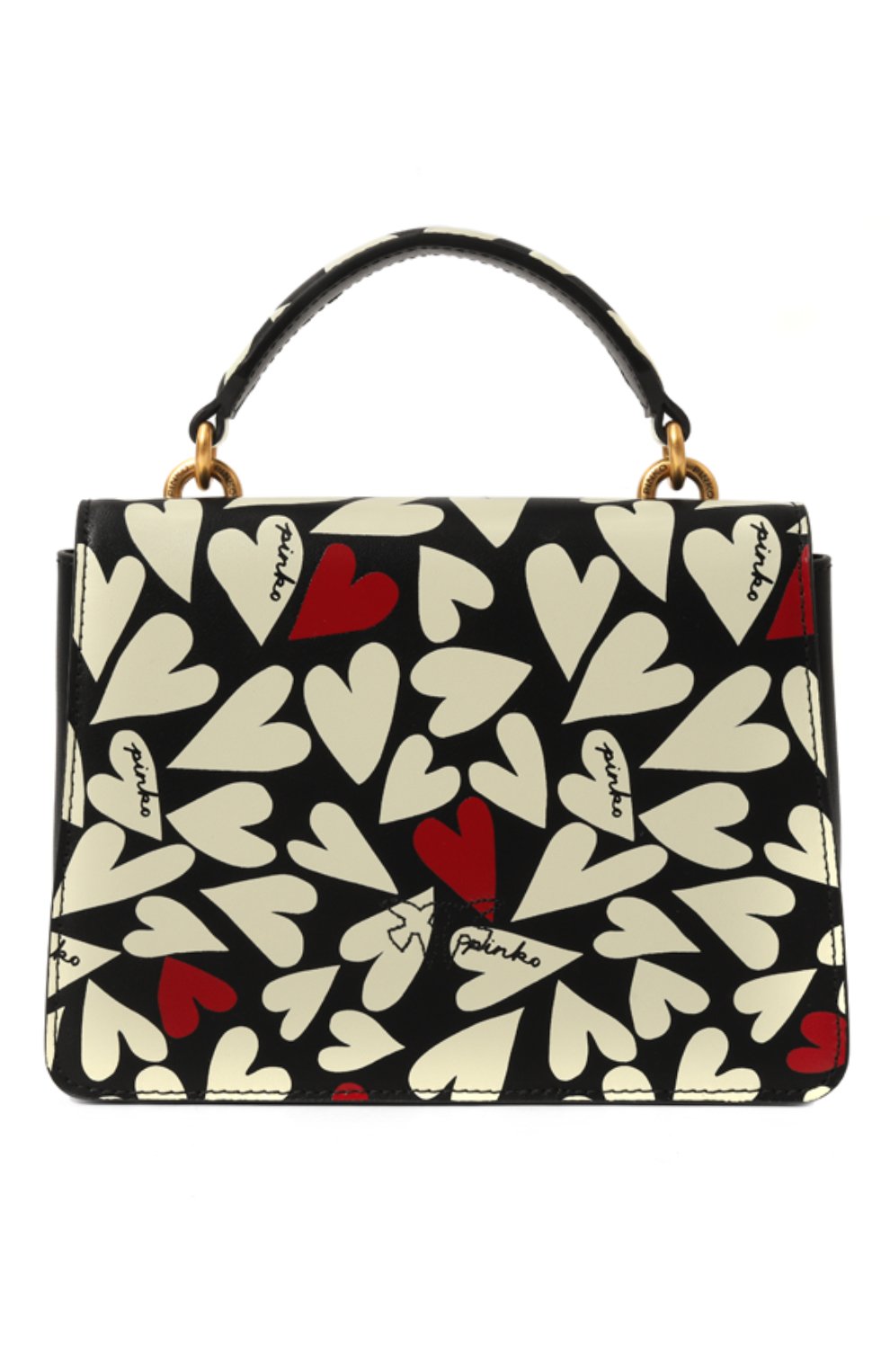Сумка love one PINKO черно-белого цвета по цене 52480 руб., арт. 100071-A1J7, фото 6 Сумка love one PINKO, арт. 100071-A1J7, фото 6