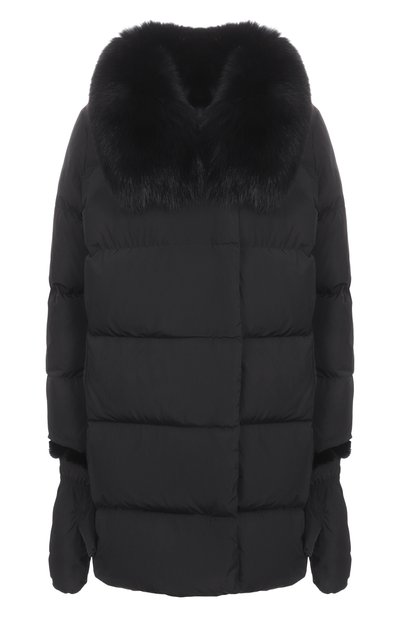 Женский пуховик с отделкой мехом песца YVES SALOMON, арт. M05690/D0TM