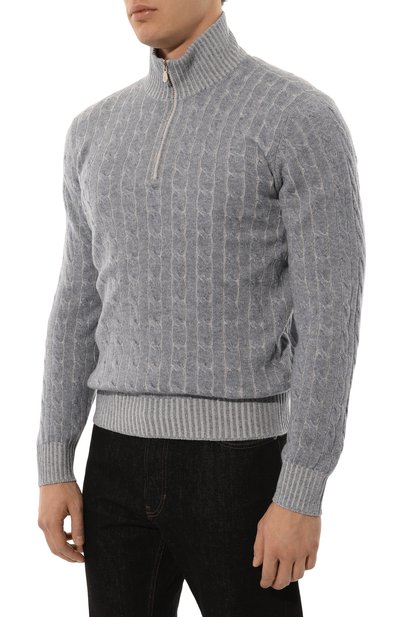 Кашемировый джемпер BRUNELLO CUCINELLI светло-серого цвета по цене 337000 руб., арт. M22700604, фото 3 Кашемировый джемпер BRUNELLO CUCINELLI, арт. M22700604, фото 3