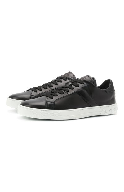 Кожаные кеды TOD’S черного цвета по цене 59950 руб., арт. XXM0XY0DR20NF5, фото 1 Кожаные кеды TOD’S, арт. XXM0XY0DR20NF5, фото 1