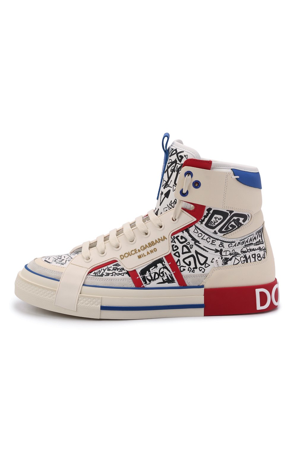 Кожаные кеды custom 2.zero DOLCE & GABBANA белого цвета по цене 112500 руб., арт. CS1870/A0806, фото 3 Кожаные кеды custom 2.zero DOLCE & GABBANA, арт. CS1870/A0806, фото 3