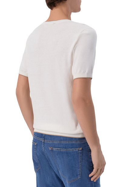 Джемпер из хлопка и шелка ANDREA CAMPAGNA кремового цвета по цене 84150 руб., арт. SU26ST200-00/FST262, фото 4 Джемпер из хлопка и шелка ANDREA CAMPAGNA, арт. SU26ST200-00/FST262, фото 4