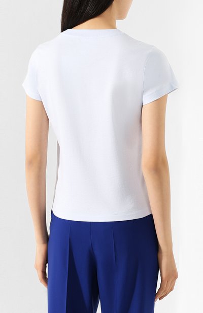 Хлопковая футболка HELMUT LANG голубого цвета по цене 25750 руб., арт. J06DW502, фото 4 Хлопковая футболка HELMUT LANG, арт. J06DW502, фото 4