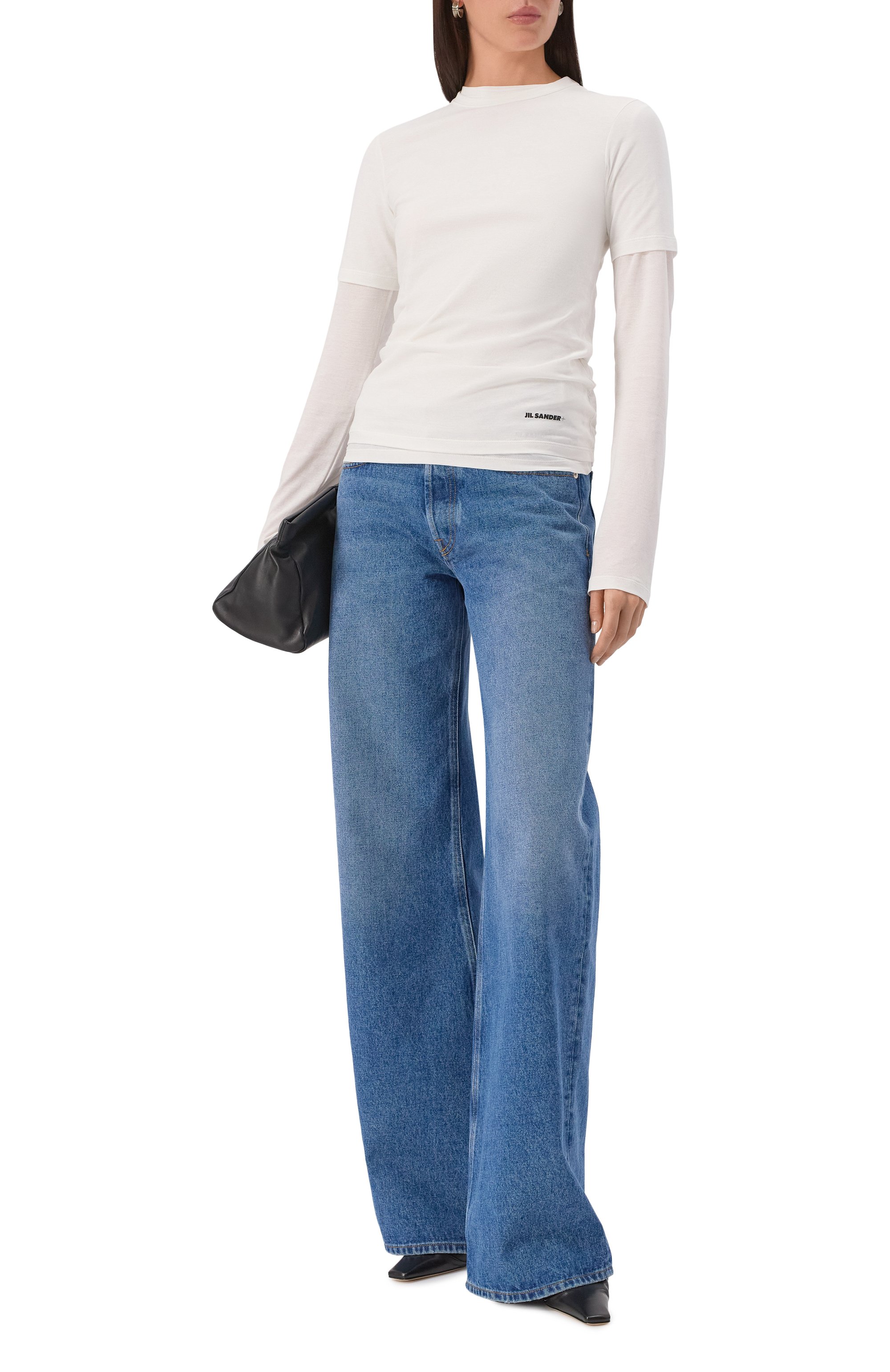 Хлопковый лонгслив JIL SANDER белого цвета по цене 41300 руб., арт. J40GC0145/J45031, фото 2 Хлопковый лонгслив JIL SANDER, арт. J40GC0145/J45031, фото 2