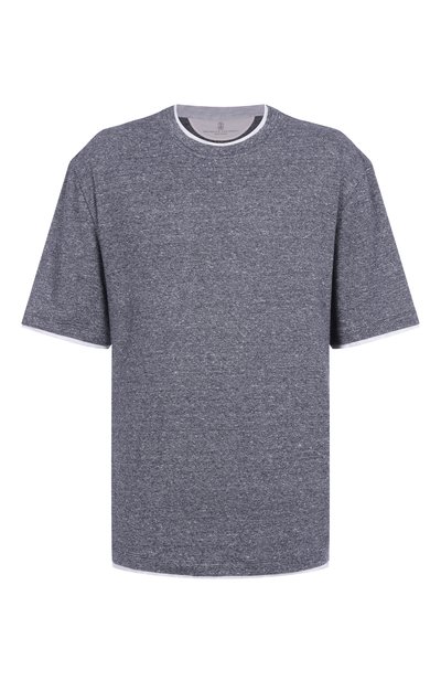 Футболка изо льна и хлопка BRUNELLO CUCINELLI, арт. MW8357427W, фото 1